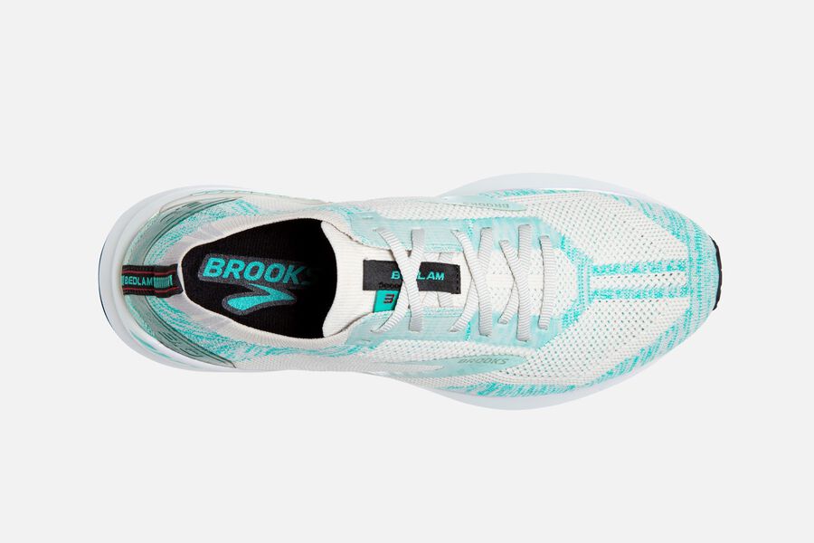 Bedlam 3 Road Brooks Running Shoes NZ Womens - White/Turquoise - HLSGEN-678